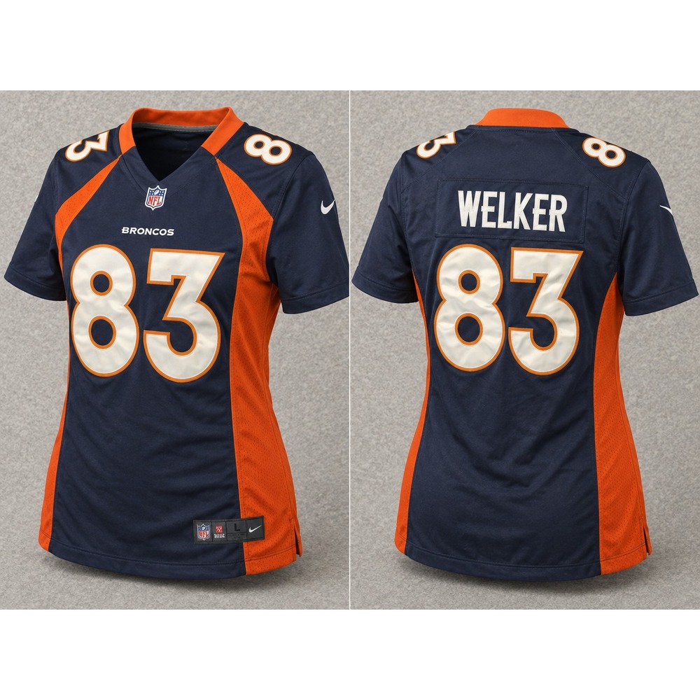 Nike Denver Broncos Wes Welker 83 Jersey Mens Medium Blue On Field NFL Gear